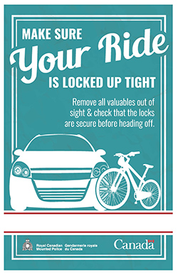 Make sure your ride is locked up tight.