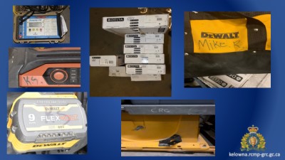 Le Détachement de la GRC de Kelowna cherche à identifier les propriétaires légitimes d’outils volés 